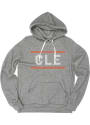 Cleveland Grey Block Long Sleeve Fleece Hood Sweatshirt