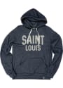 St Louis Navy Blue Wordmark Long Sleeve Fleece Hood Sweatshirt