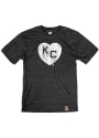 Kansas City Monarchs Rally Heart Kansas City Fashion T Shirt - Black