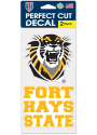 Fort Hays State Tigers 4x4 inch 2 Pack Auto Decal - Yellow