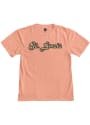St Louis Womens Pink Cheeta Wordmark Short Sleeve T Shirt