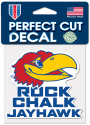 Kansas Jayhawks Rock Chalk Jayhawk Auto Decal - Blue