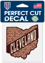 Cleveland 4x4 Brick State Shape Auto Decal - Brown