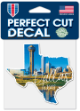 Dallas Ft Worth 4x4 State Shape Auto Decal - Blue