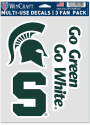 Michigan State Spartans Triple Pack Auto Decal - Green