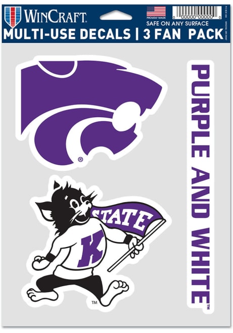K-State Wildcats Purple  Triple Pack Decal