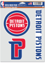 Detroit Pistons Triple Pack Auto Decal - Red