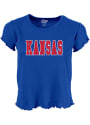 Kansas Jayhawks Womens Recoup Lettuce Edge T-Shirt - Blue