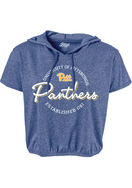 Pitt Panthers Clear Coat Hood Short Sleeve T-Shirt - Blue