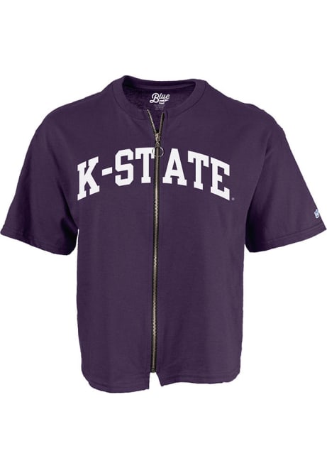 K-State Wildcats Arch Logo Front Zip Short Sleeve T-Shirt