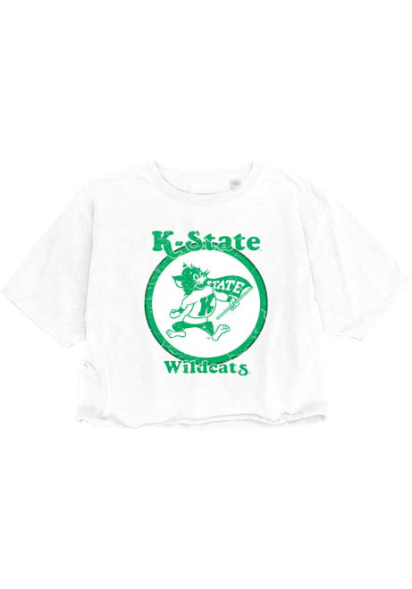 K-State Wildcats Cropped St. Patricks Short Sleeve T-Shirt - White