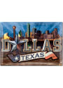 Dallas Ft Worth Skyline 3x4 Metal Magnet