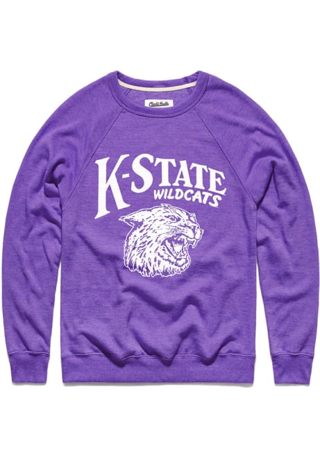 Mens K-State Wildcats Purple Charlie Hustle Pennant Fashion Sweatshirt
