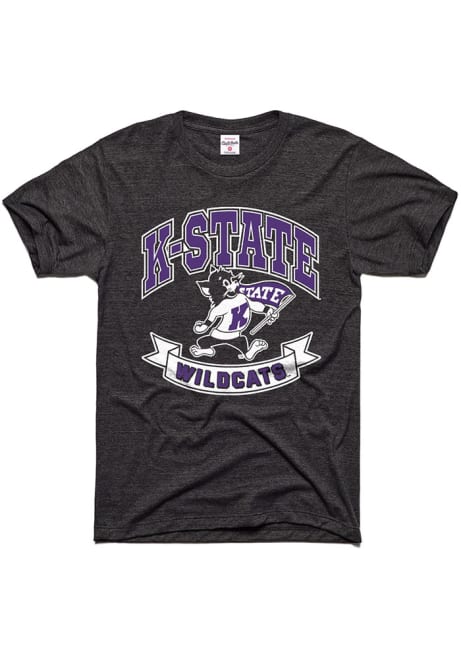 K-State Wildcats Charcoal Charlie Hustle Banner Short Sleeve Fashion T Shirt