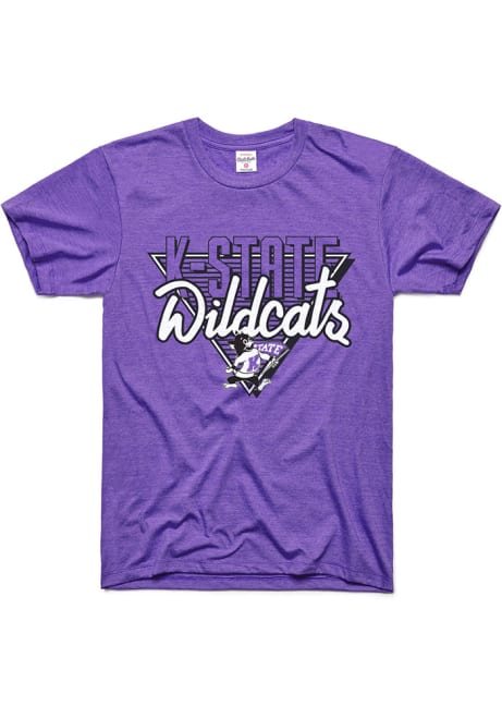 K-State Wildcats Purple Charlie Hustle 90s Throwback Short Sleeve Fashion T Shirt