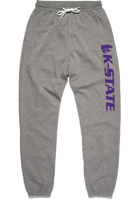 Mens K-State Wildcats Grey Charlie Hustle PE Fashion Sweatpants