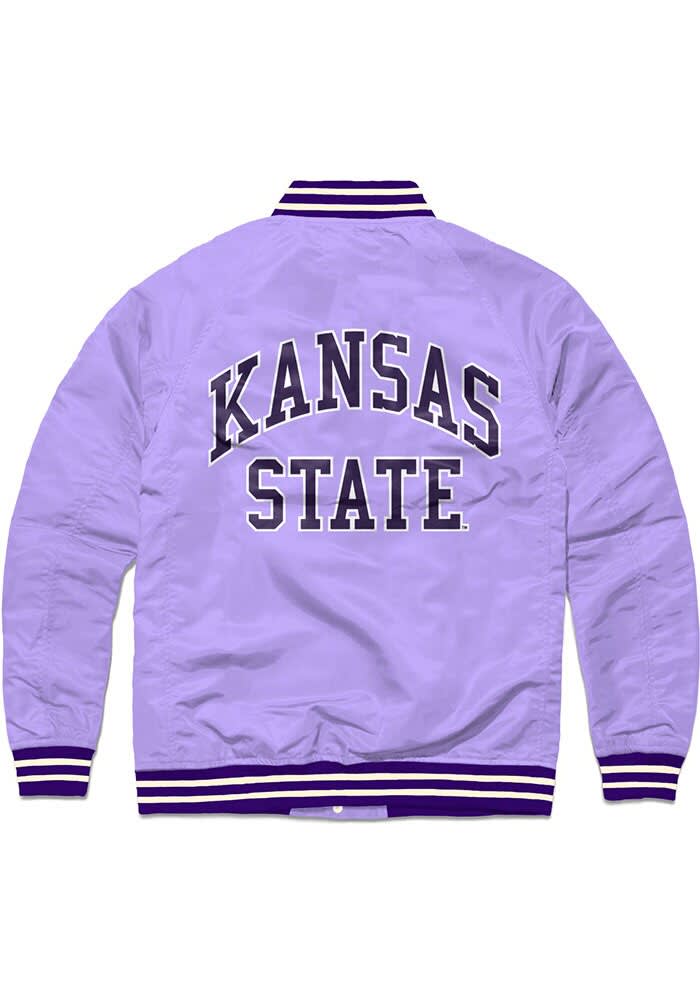 Charlie Hustle Mens LAVENDER K-State Wildcats Script Varsity