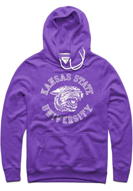 Mens K-State Wildcats Purple Charlie Hustle Arch Hooded Sweatshirt