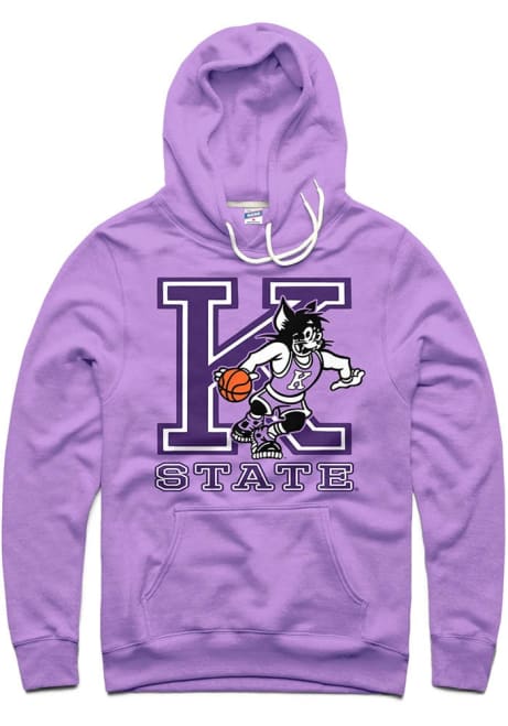 Mens K-State Wildcats Lavender Charlie Hustle Arch Hooded Sweatshirt