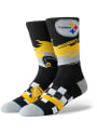 Stance Pittsburgh Steelers Mens Black Wave Racer Crew Socks
