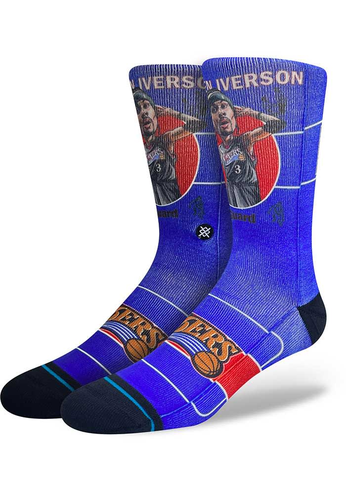 Philadelphia 76ers Stance Retro Big Head Mens Crew Socks BLUE