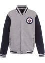 Winnipeg Jets Reversible Fleece Medium Weight Jacket - Grey
