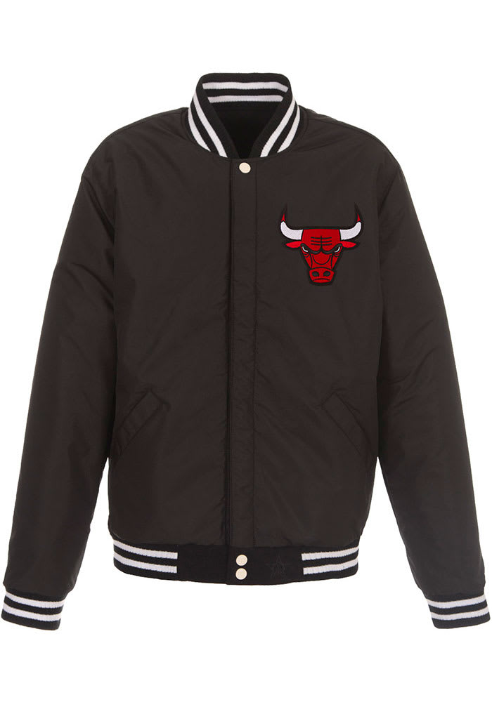 Chicago Bulls Mens Reversible Fleece Faux Leather BLACK Medium