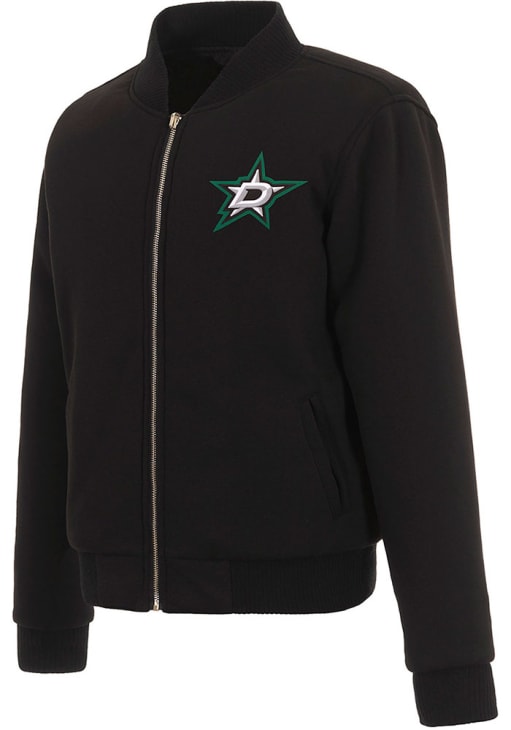 Dallas Stars Womens Black Reversible Fleece Zip Up Medium Weight Jacket