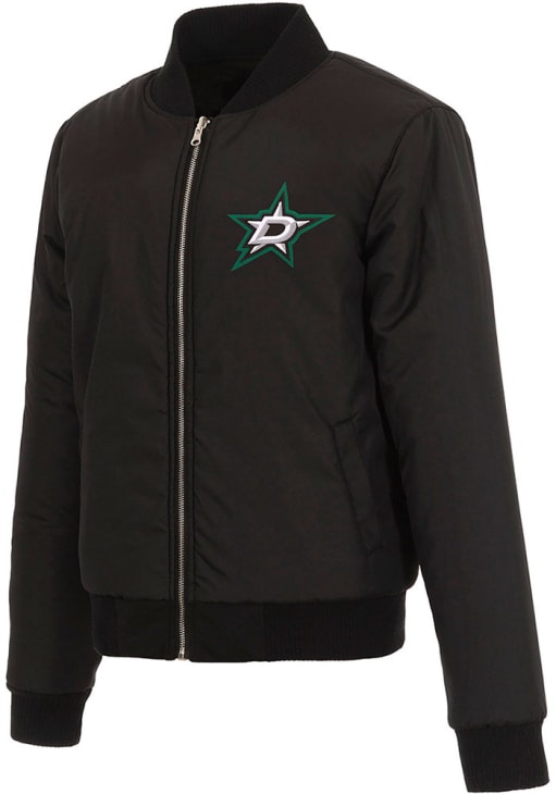 Dallas Stars Womens Black Reversible Fleece Zip Up Medium Weight Jacket