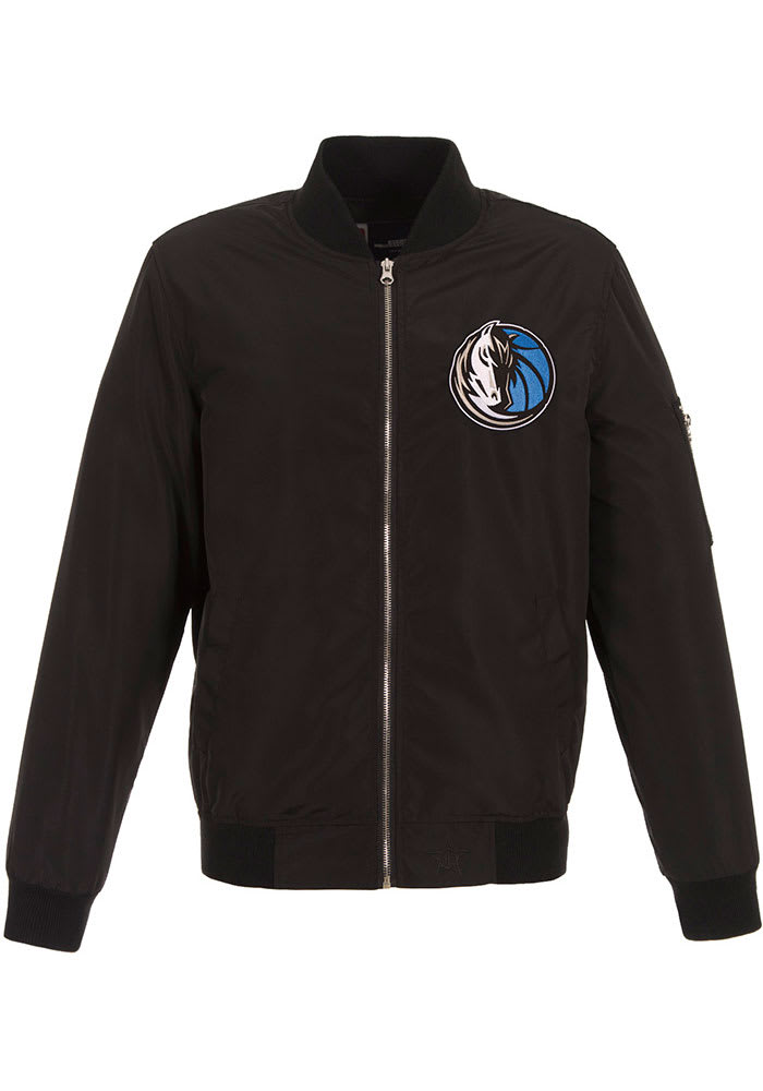 Dallas Mavericks Mens Nylon Bomber BLACK Light Weight Jacket