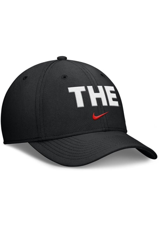 Nike Ohio State Buckeyes Mens Black THE Rise Swooshflex Flex Hat