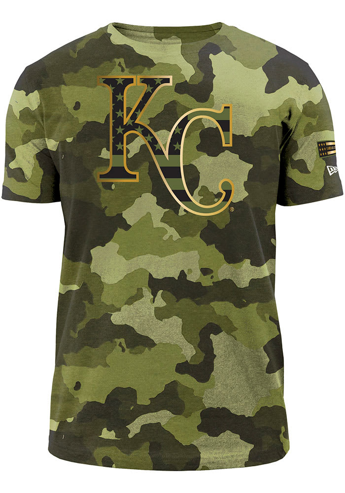 New Era Kansas City Royals Green Armed Forces Day Camo Short Sleeve T Shirt Green 100 Cotton Size M Rally House