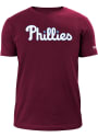 Philadelphia Phillies New Era Coop Wordmark T Shirt - Maroon