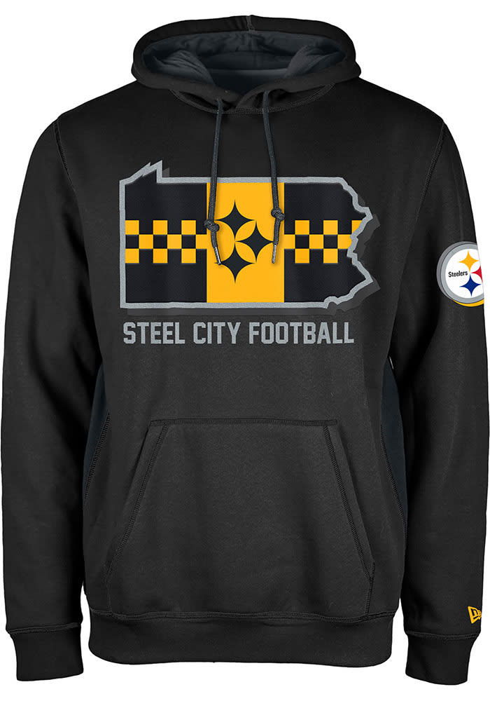 New Era Pittsburgh Steelers Mens NFL Draft 2024 Hoodie BLACK