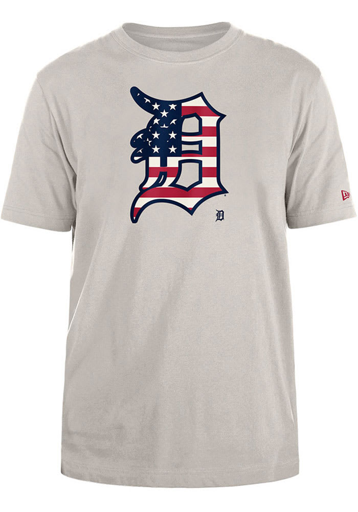New Era Detroit Tigers Grey American Primary Logo Short Sleeve T Shirt