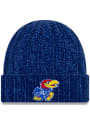 New Era Kansas Jayhawks Womens Blue Velour Cuff Knit Hat