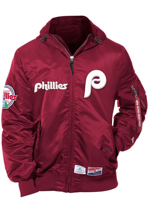 Mens Philadelphia Phillies New Era Mens Alpha Heavyweight Jacket - Maroon
