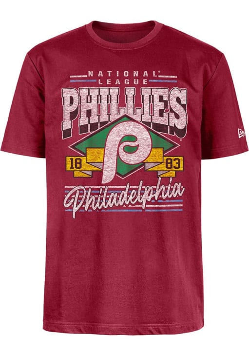 New Era Philadelphia Phillies Maroon Sport Classic Short Sleeve Fashion T Shirt