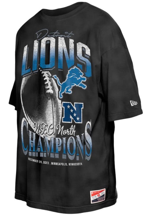 New Era Detroit Lions Black Sport Classics Washed Short Sleeve T Shirt