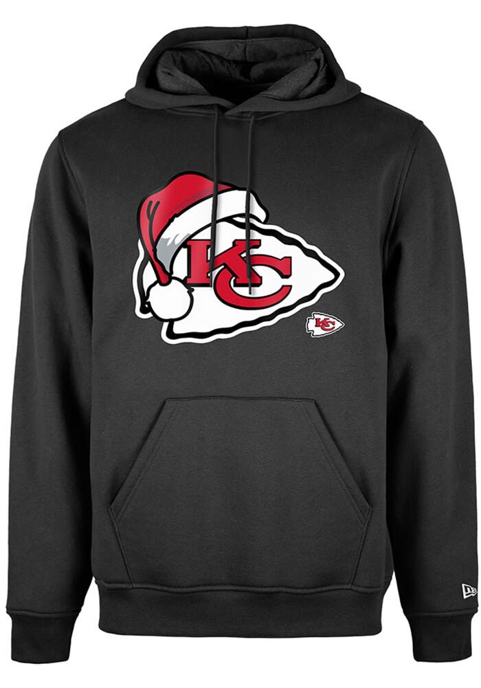 New Era Kansas City Chiefs Mens BLACK Santa Hat Hoodie - 590003257