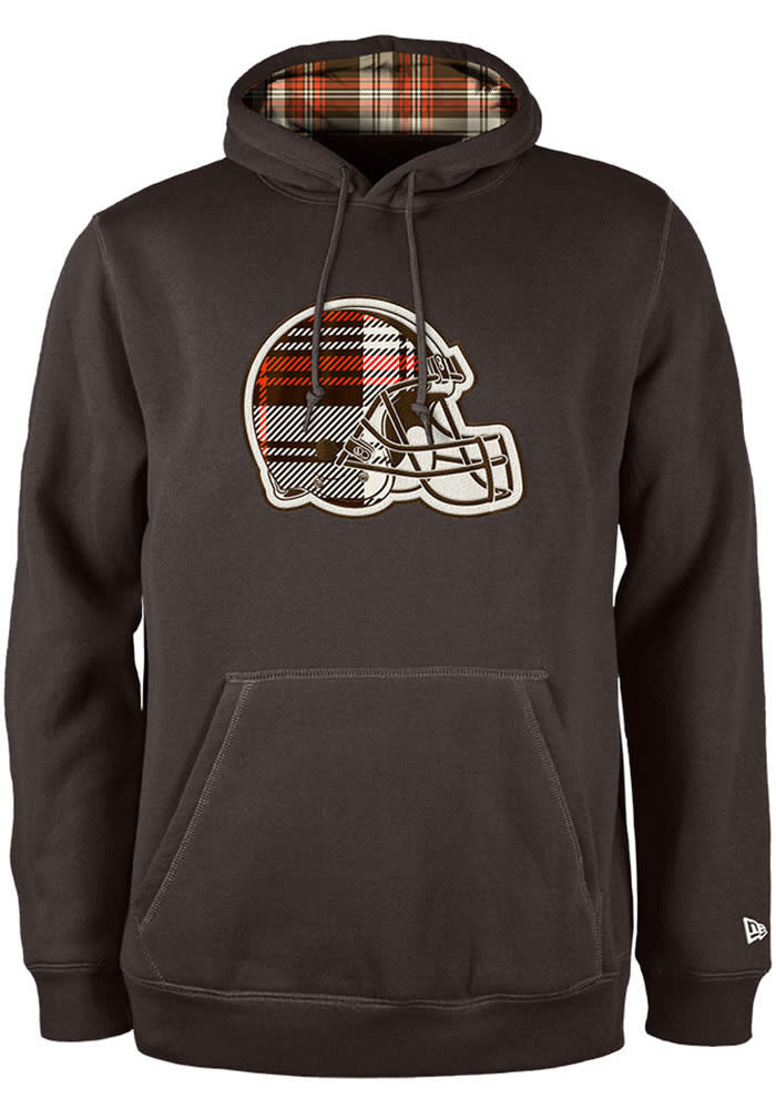 New Era Cleveland Browns Brown 3rd Down Plaid Fashion Hood Brown 80 Cotton 20 POL Size S Rally House