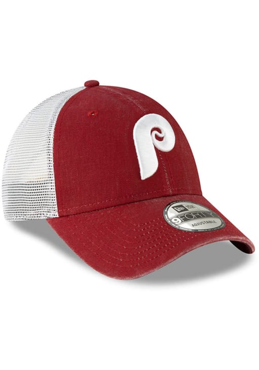 New Era Philadelphia Phillies Cooperstown Trucker 9FORTY Adjustable Hat - Maroon