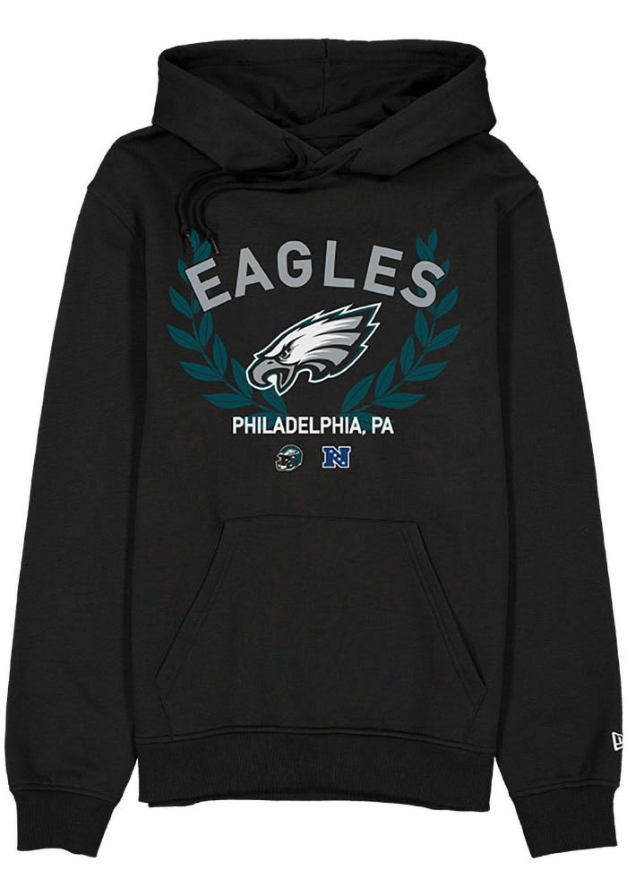 New Era Philadelphia Eagles Mens BLACK 2025 NFL Draft Hoodie