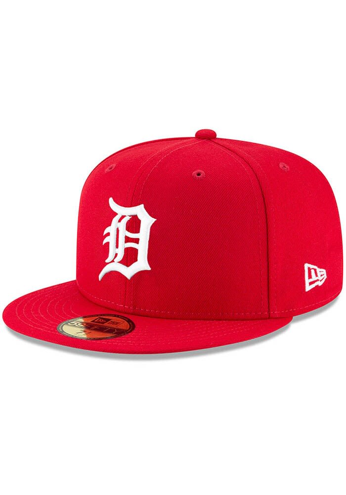 red detroit tigers fitted hat