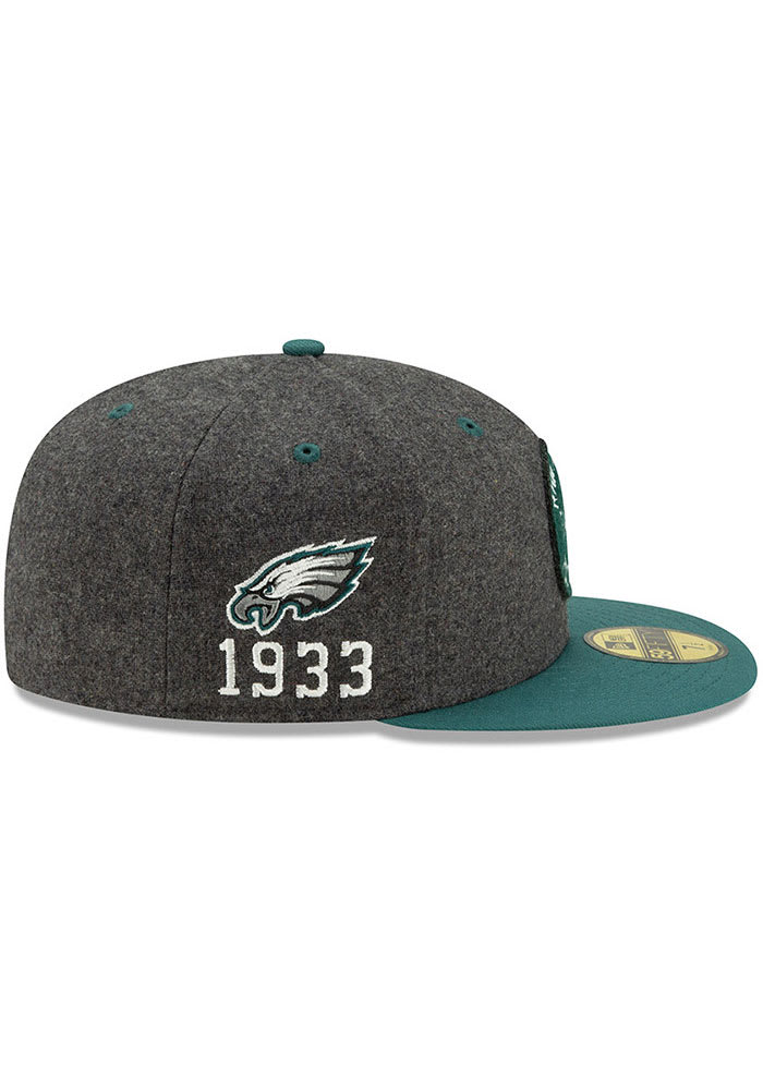 Philadelphia Eagles 2019 Official Sideline Home 59FIFTY Grey New Era Fitted Hat