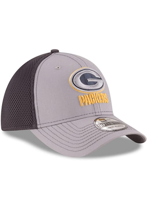 New Era Green Bay Packers Mens Grey Grayed Out Neo 39THIRTY Flex Hat