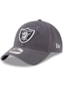 Las Vegas Raiders New Era Core Classic 9TWENTY Adjustable Hat - Grey