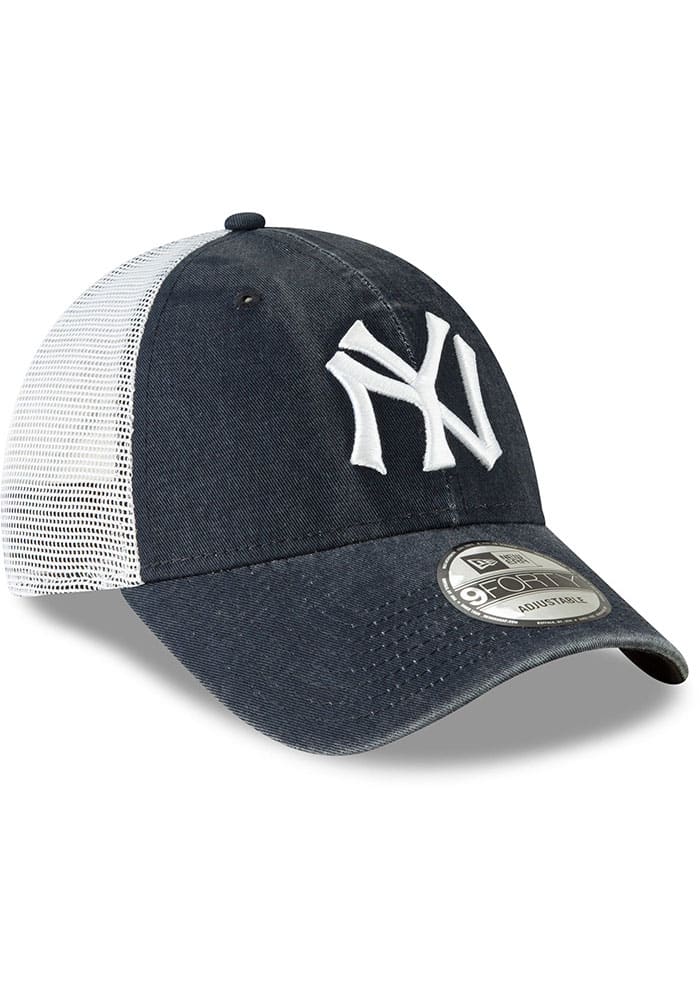 New Era New York Yankees Cooperstown Trucker 9FORTY Adjustable Hat - Navy  Blue