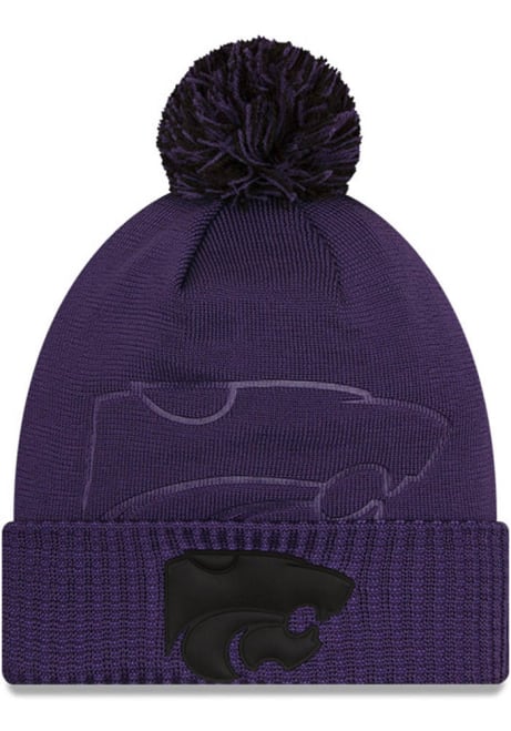 K-State Wildcats New Era Dart Cuff Pom Tech Mens Knit Hat - Purple