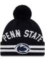 New Era Penn State Nittany Lions Navy Blue Arch Cuff Pom Knit Hat